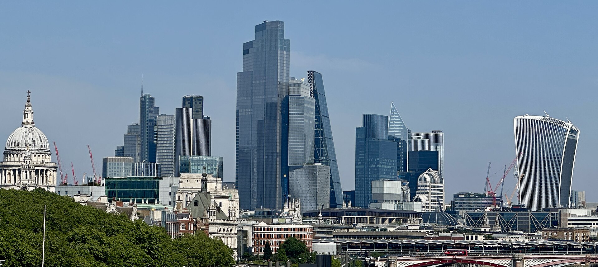 City of London skyline viewed from Waterloo Bridge